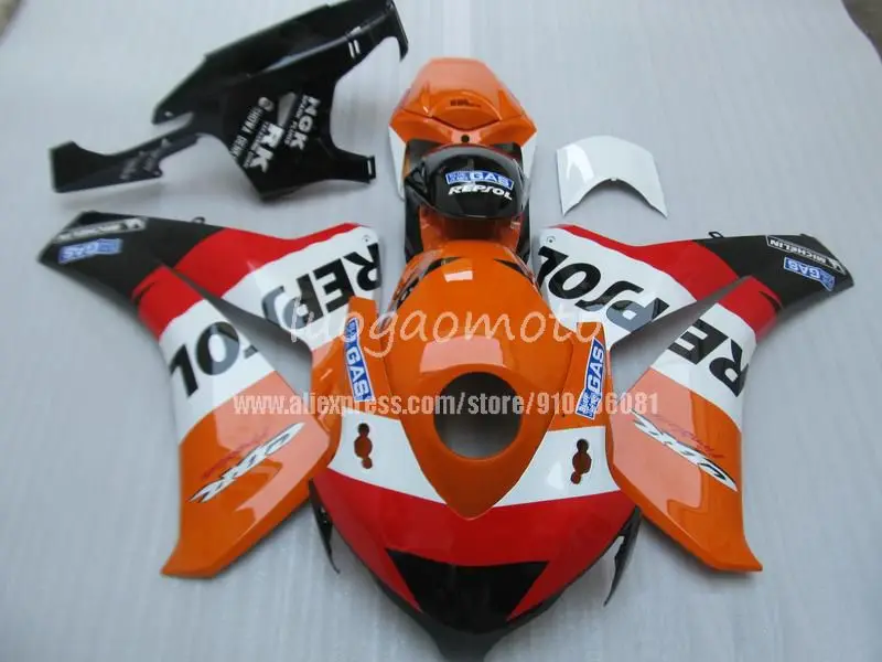 

Injection Fairings kit for HONDA CBR1000 2008 2009 2010 2011 orange Motorcycle Bodywork for CBR1000 08 09 10 11 #K16T3 REPSOL