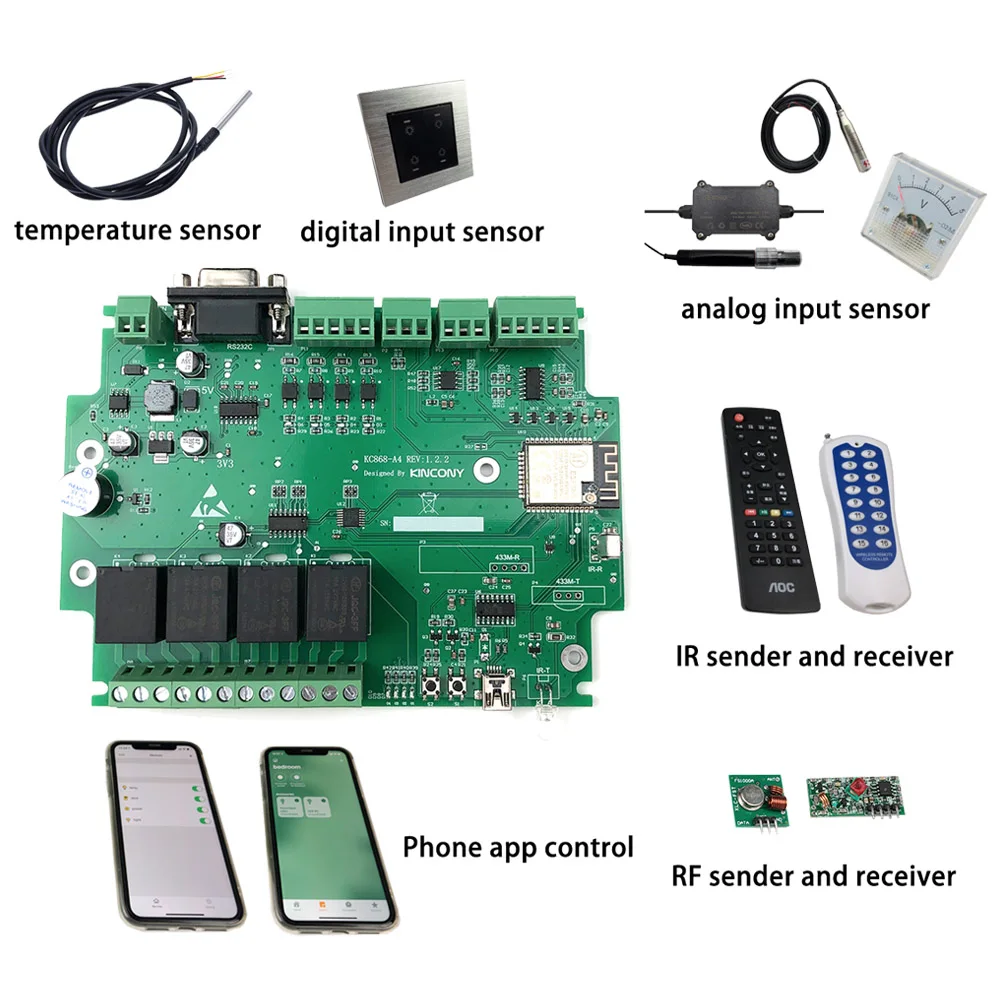 Kincony A4 Автоматизация умного дома ESP32 Wifi RS232 стандартный интерфейс Интернета TCP HTTP