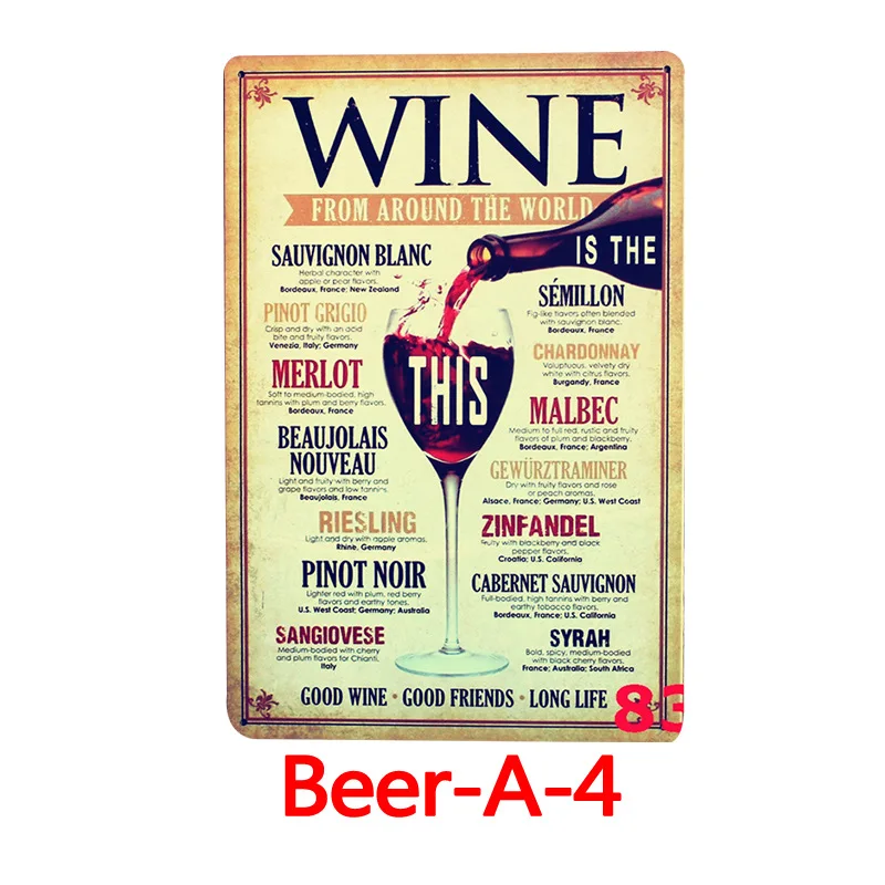 Пивное вино металлические оловянные вывески домашний Арт Декор Железный плакат