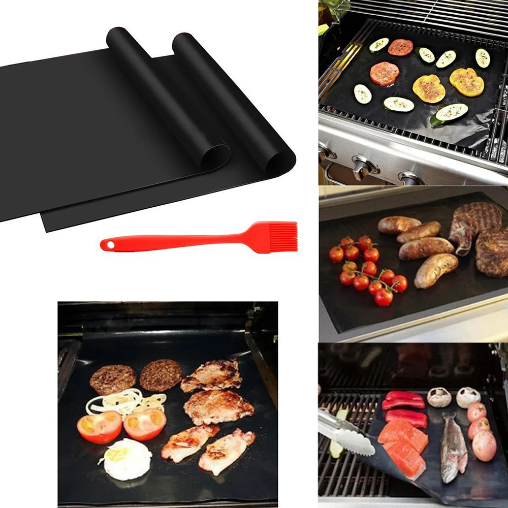 

Household BBQ Grill Mat Non Stick Kitchen Protection Pads Heat Resistance Cooking Accessories Home Reusable Gadget Device Supply