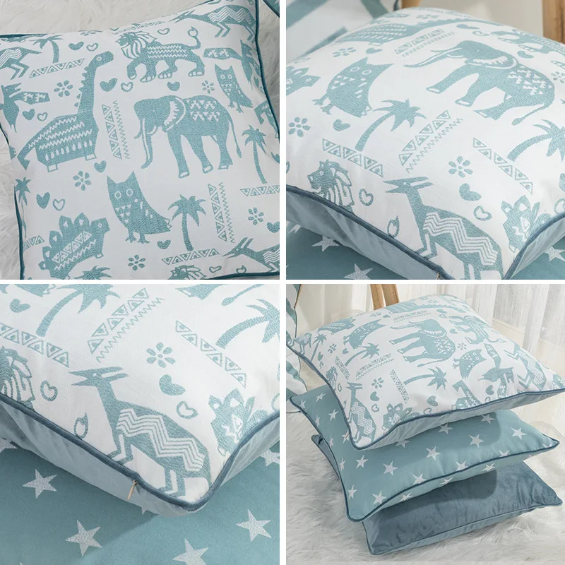 Синий бархат наволочка на подушку размером 45*45 см мультфильм Чехлы для подушек с