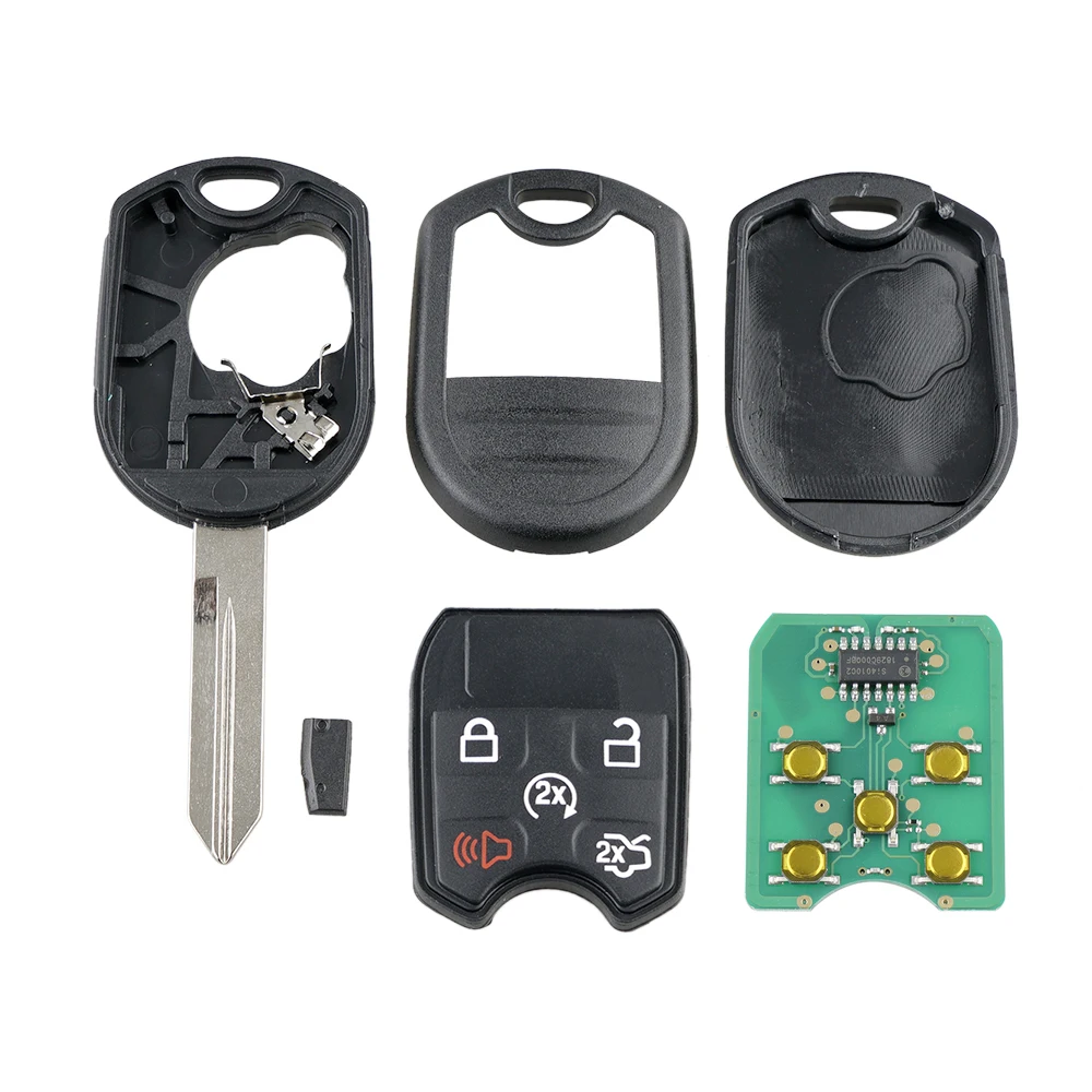 

QWMEND 5 Buttons Remote Car Key Fob for Ford Expedition Explorer Taurus Flex 315Mhz Smart Car Key 4D63 Chip for Ford Keys