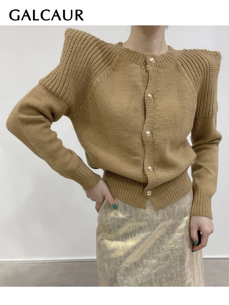 

Свитер GALCAUR женский прямой с цветным принтом, вязаный пуловер без рукавов с лацканами, модная одежда в Корейском стиле