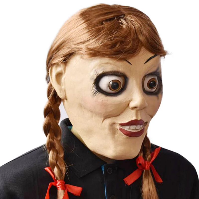 Маска для косплея из фильма Annabelle возвращается домой латексная страшная жуткая
