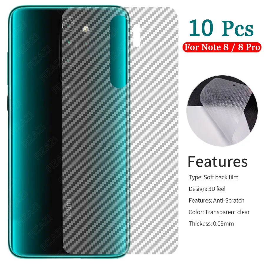 10 шт., углеродное волокно для Xiao mi Red mi Note 8, 8 T, 7, K20 Pro, 7A, Защитная пленка для Xiaomi mi, 9 T, Note 10, Pro, A3, пленка, наклейка