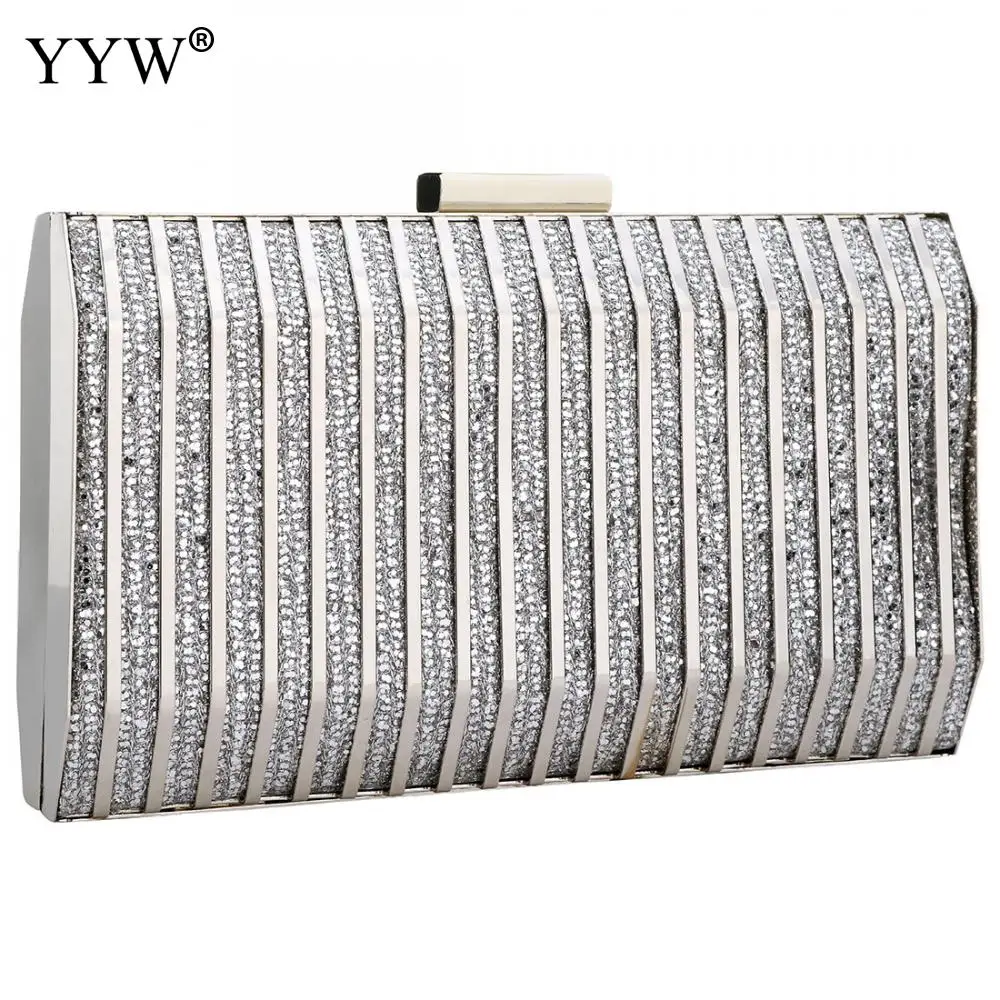 Gold Crossbody Bag For Women Fashion Evening Party Clutch Bags Over Shoulder Purse Bolsa Feminina Zinc Alloy Sequin Clutch