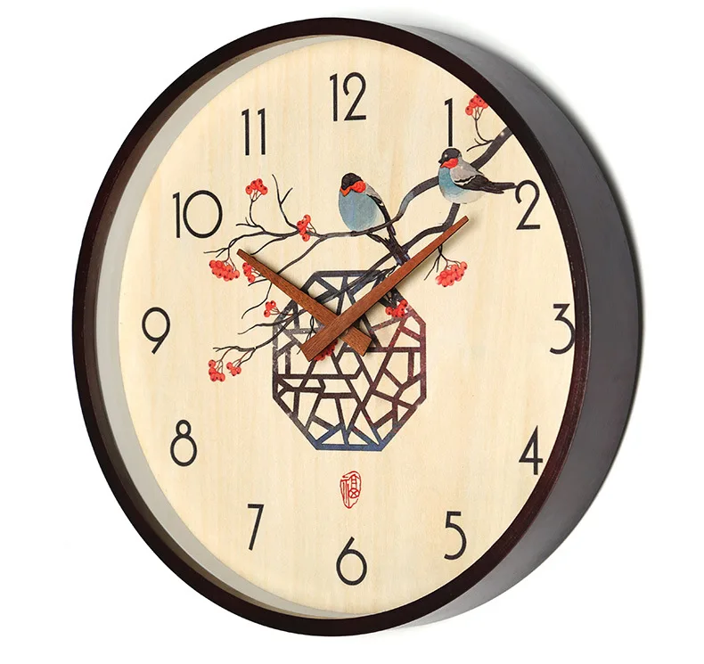 Бесшумные настенные часы из античного дерева современные кухонные Ретро-часы в