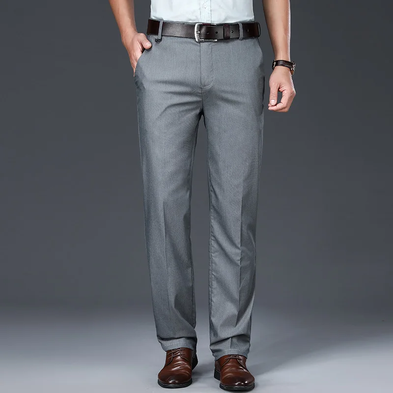 Брюки мужские классические деловые облегающие офисные штаны слаксы лето