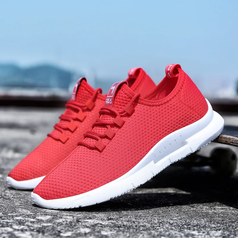 

2020 Fashion Mens Shoes Casual Comfortable Walking Lace Up Black Shoes Mesh Non Leather Sport Mens Sneakers Sport Hot Sale