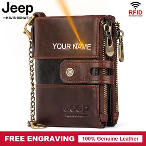 Кошелек мужской из 100% натуральной кожи, с отделением для монет и карт