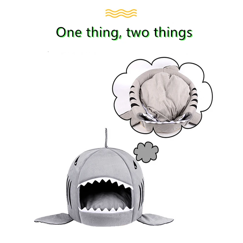 

Shark-type Pet Nest Pet Cat Bed Indoor Kitten Nest Collapsible Cat Cave Cute Sleeping Mats Four Seasons Available Pet Nest