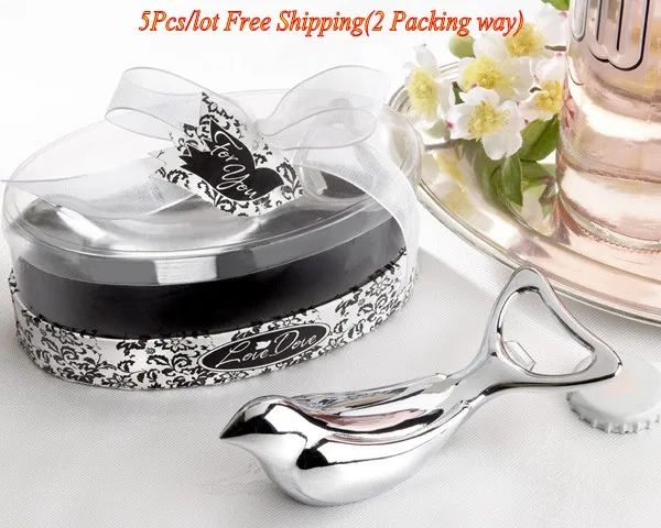 (5 шт./лот) практичный свадебный подарок для гостей любовь голубь Серебро