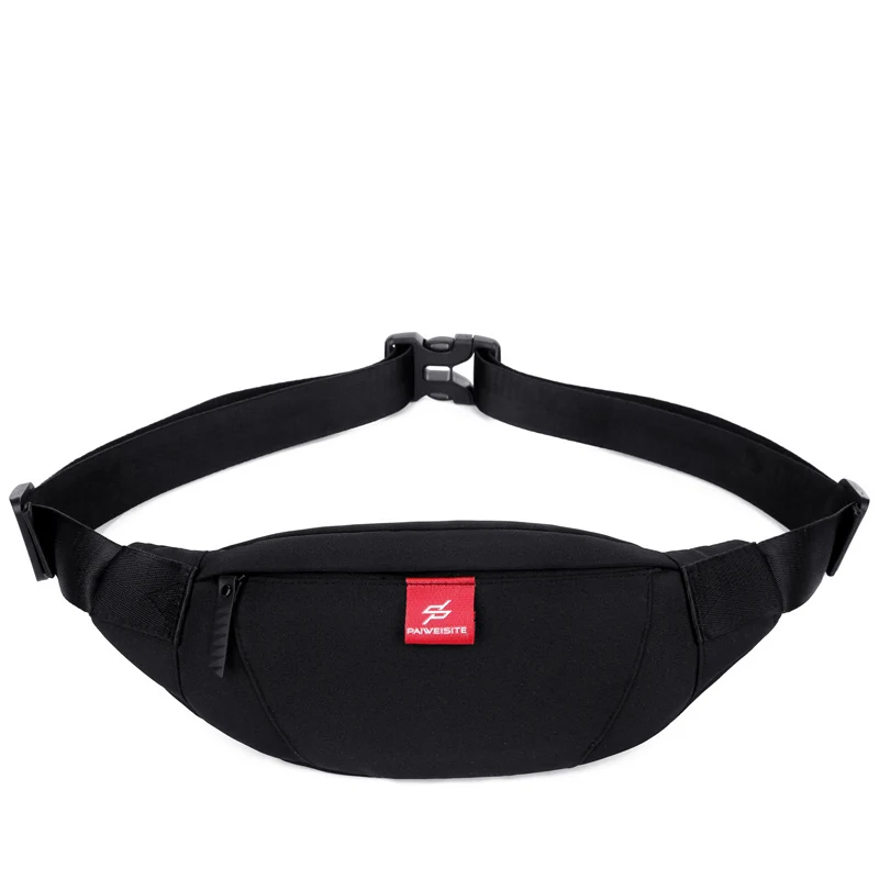 

Men Waterproof Belt Run Waist Bag Pack Nylon Solid Color Banana Pouch Men Fanny Pack Fashion Chest Bag Male Shoulder Bags