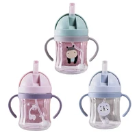 250ml baby feeding cup with straw children learn feeding drinking bottle kids training sippy cup drinware