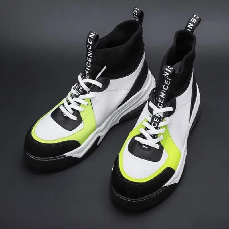Индивидуальная разноцветная кожаная мужская уличная спортивная обувь со