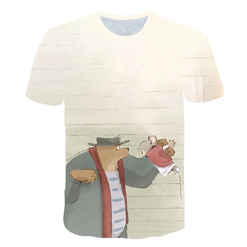 

Cool Cartoon Character Printed Pullover Summer Loose Breathable Children's Short-Sleeved Harajuku Cartoon 3D Printing 2021 New