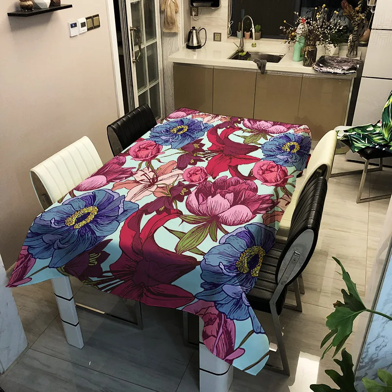 

Simple style home decoration pencil drawing pattern printing washable tablecloth