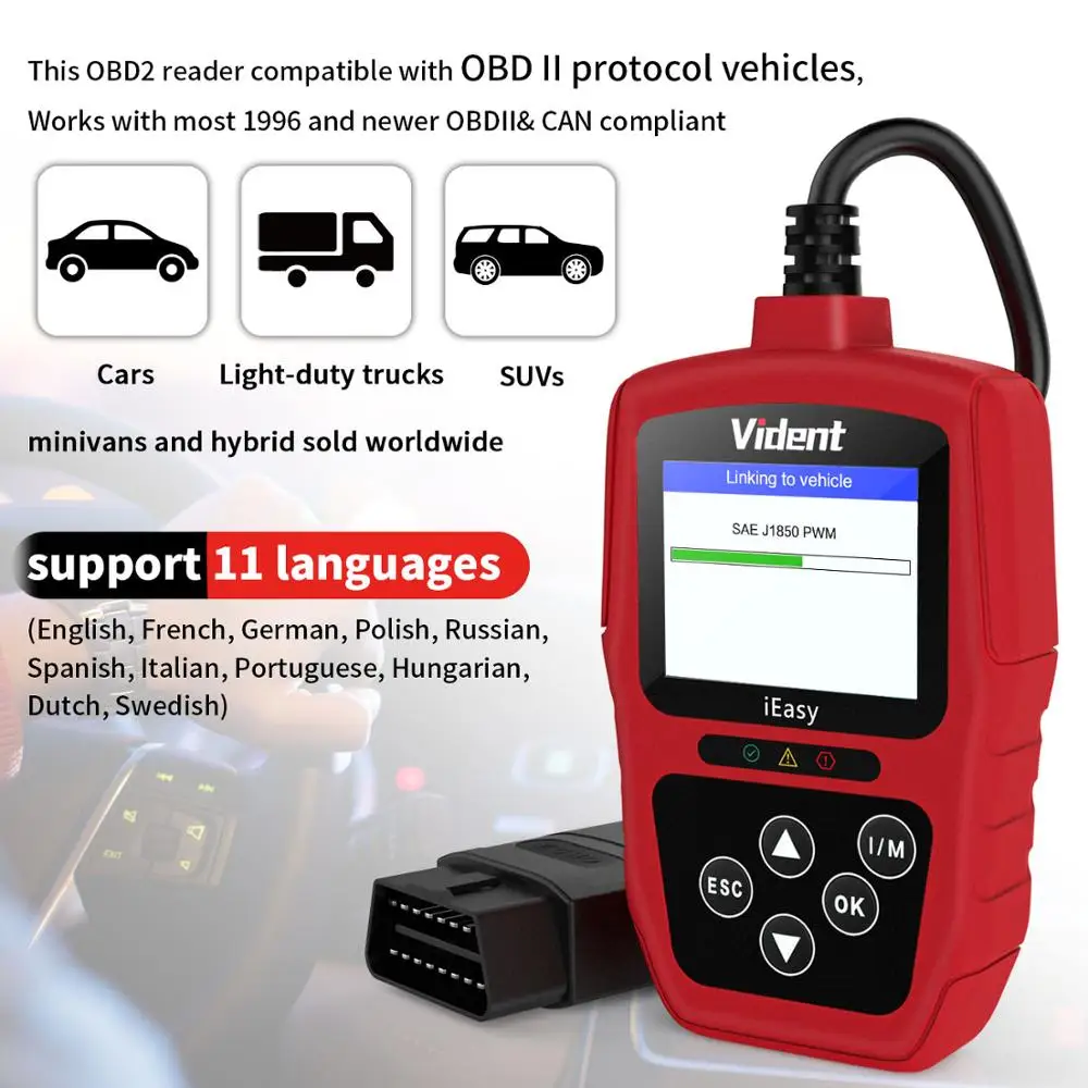 VIDENT easy300 OBD2/EOBD может считывать код сканер автомобильный диагностический инструмент сканирования четкие коды неисправностей как NT204 NT201