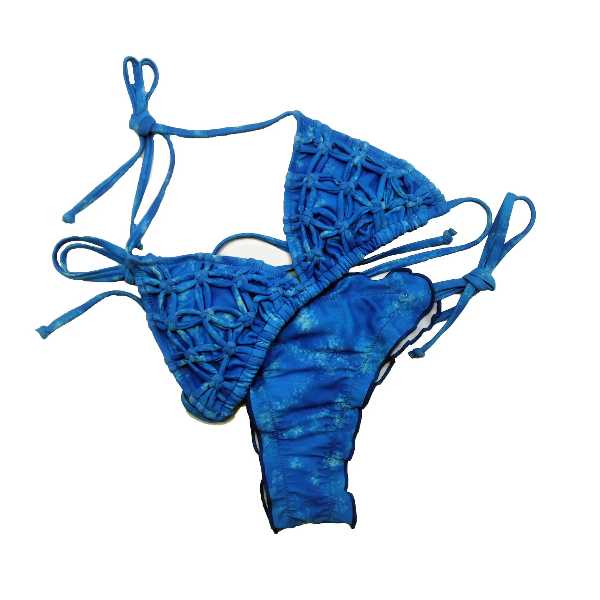 2021 New Swimsuit Europe and The United States Sexy Hand-woven Printing Split Bikini Women Bikiniwomen Fashion | Спорт и развлечения