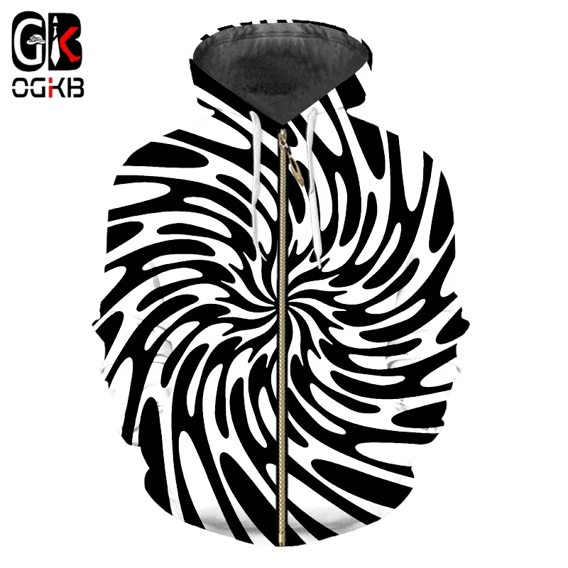 

Толстовка OGKB мужская на молнии, свитшот с 3D принтом зебры, худи в стиле Харадзюку, хип-хоп, длинный рукав, кардиган с капюшоном, черно-белая полоска, 6xl