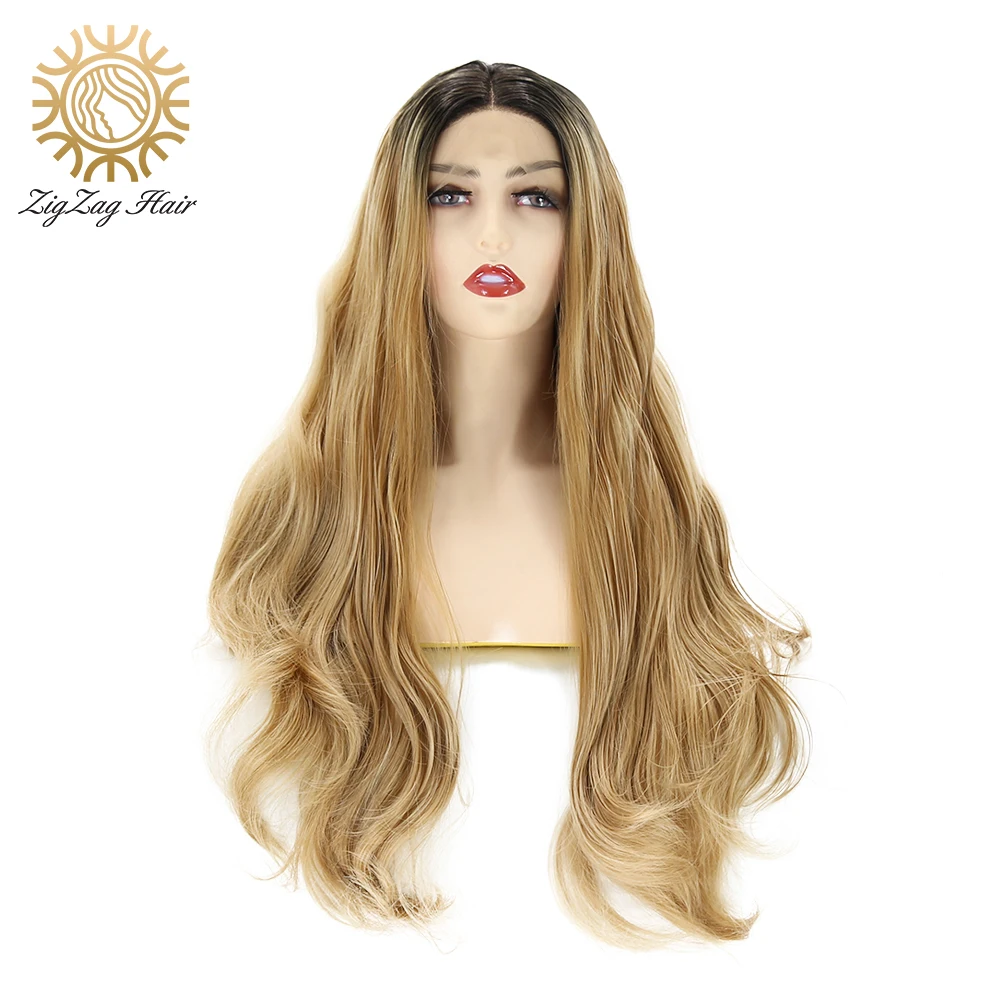 Парик BTWTRY омбре с коричневыми кружевами спереди синтетические парики