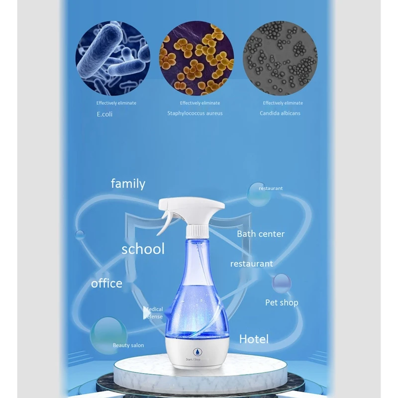 

Portable Disinfectant Making Machine,Spray Bottle,Hypochlorous Acid Water Generator,for Cleaning Home,500ML