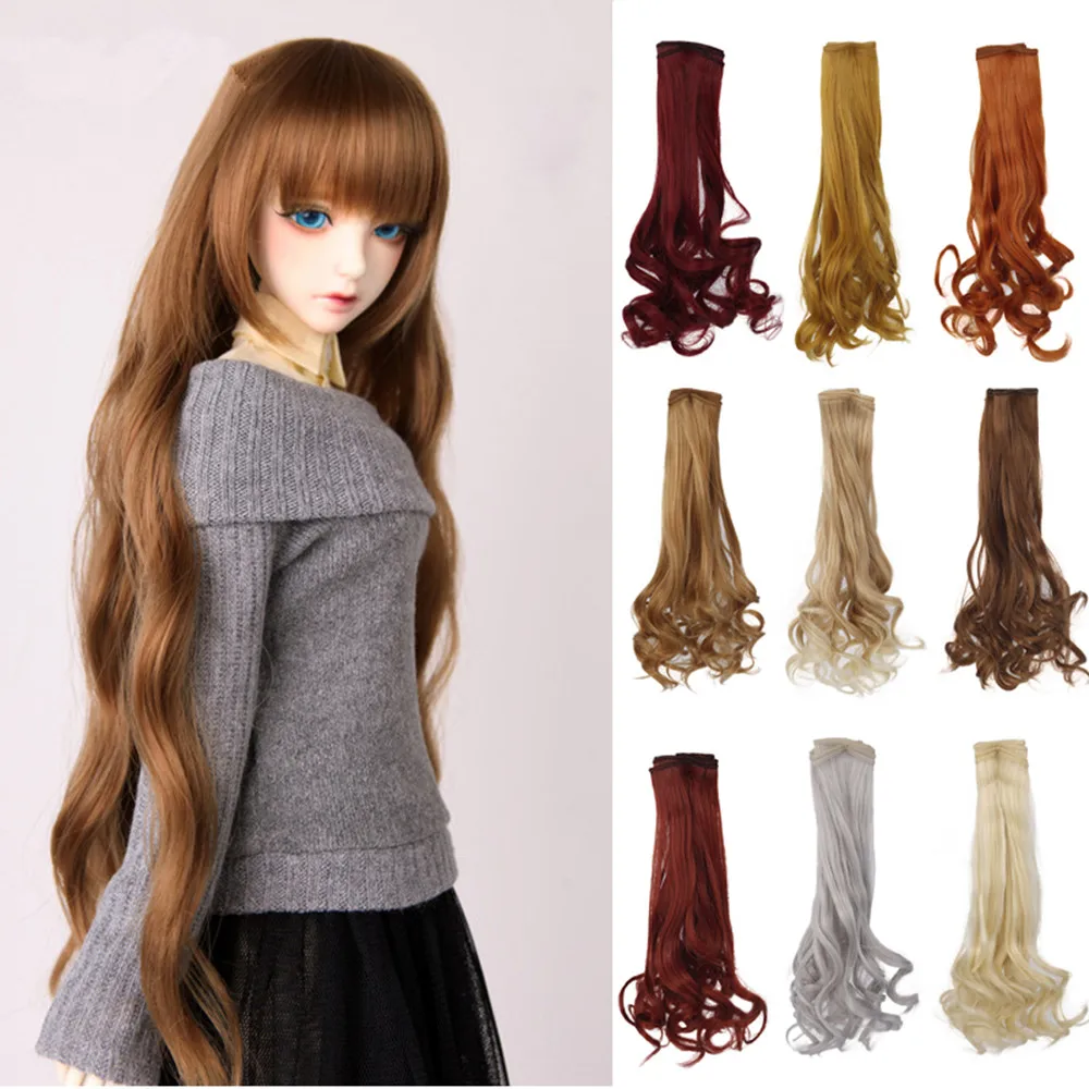 

Aidolla BJD Wig Curly 25*100CM Tress For Dolls High-Temperature Doll Accessories Curly Hair Extensions For 1/3 1/4 1/6 BJD DIY
