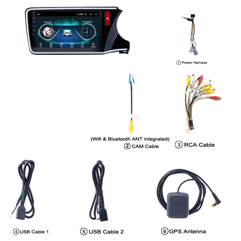 2.5D Screen RHD Автомагнитола для Honda CITY левосторонний мультимедийный dvd-плеер Android 8,1 1" iPhone carplay tv Mirror link - Цвет: 2.5D Screen RHD