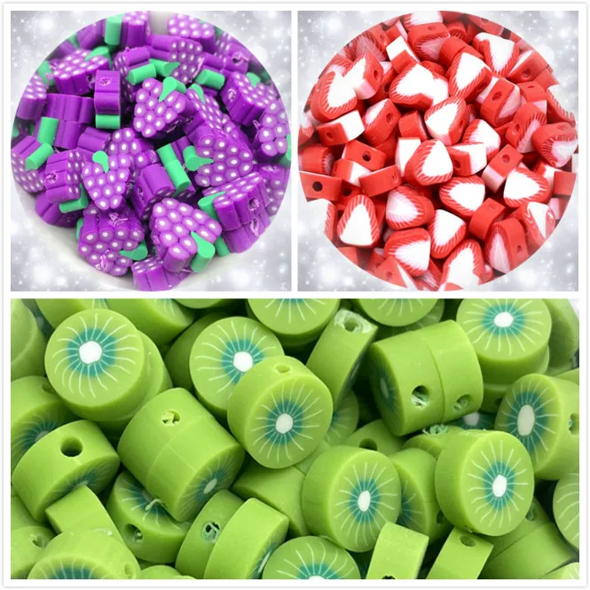 

25pcs/Lot DIY jewelry clay beads fruit beads polymer clay beads for jewelry making DIY bracelet necklace 10mm