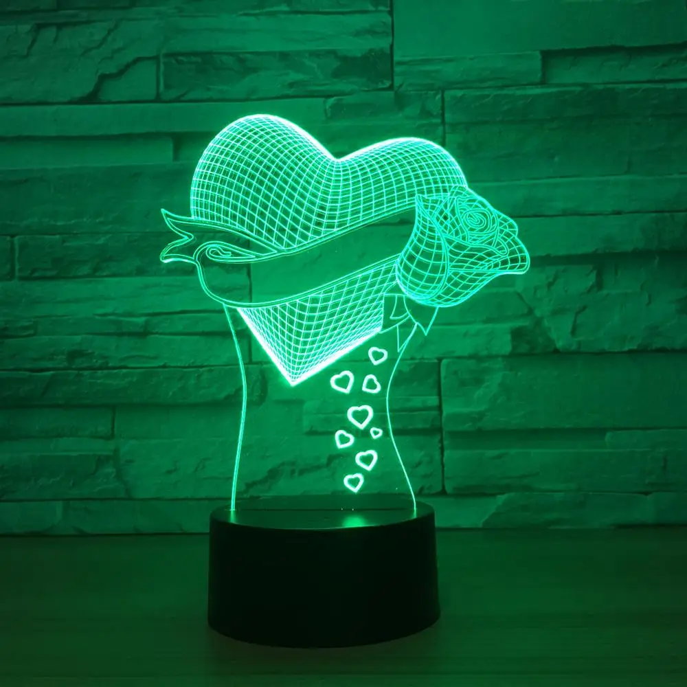 

Desk Light 3D Valentine Wife Gift Touch Control Decoration Acrylic 3D LED Light Modern Colorful 7 Colors Indoor Lighting