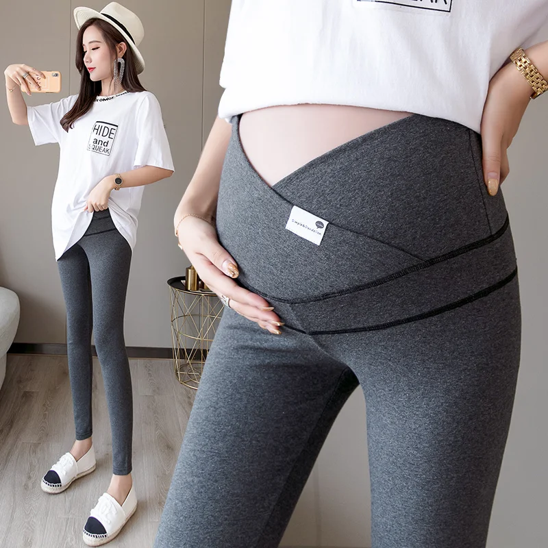 

Autumn Winter Skinny Maternity Legging Across V Low Waist Belly Legging for Pregnant Women Cotton Pregnancy Lady Pencil Pants