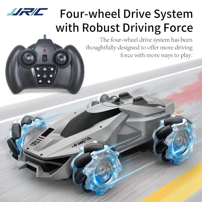 

JJRC Q92 1:24 2.4G 4WD 360 Degree Flip Night Glare Effect Tire Effect Simulation Spray Dynamic Sound RC Stunt Car Models Toys