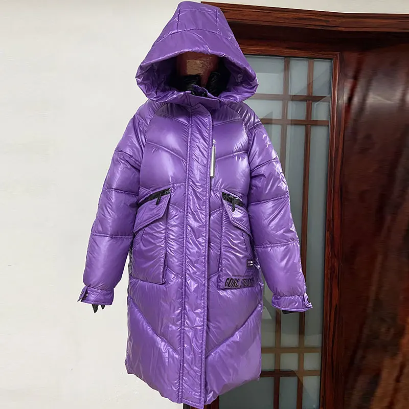 2021 Women Winter Jacket  Long Parkas Thick Down Cotton Warm Coats Korean Oversize Streetwear Hoodies Black Puffer Female Jacket images - 6