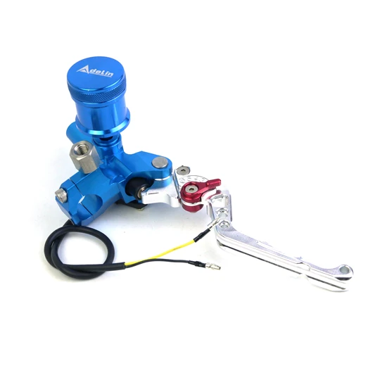 Blue Right Главный цилиндр тормоза Универсальный 22 мм мотоцикл для Honda Yamaha Kawasaki Suzuki масляная трубка гидравлическая муфта мото точка резервиор - Цвет: Blue Right