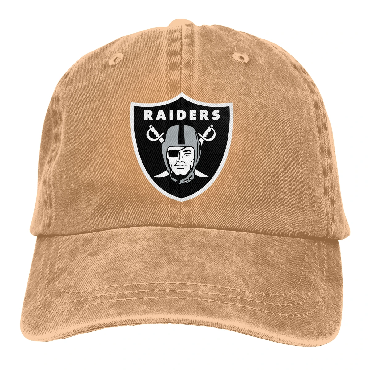 

Women Ponytail baseball cap print 3D Raiders logo Fashion Hats Men Cotton Outdoor Simple Visor Casual Cap