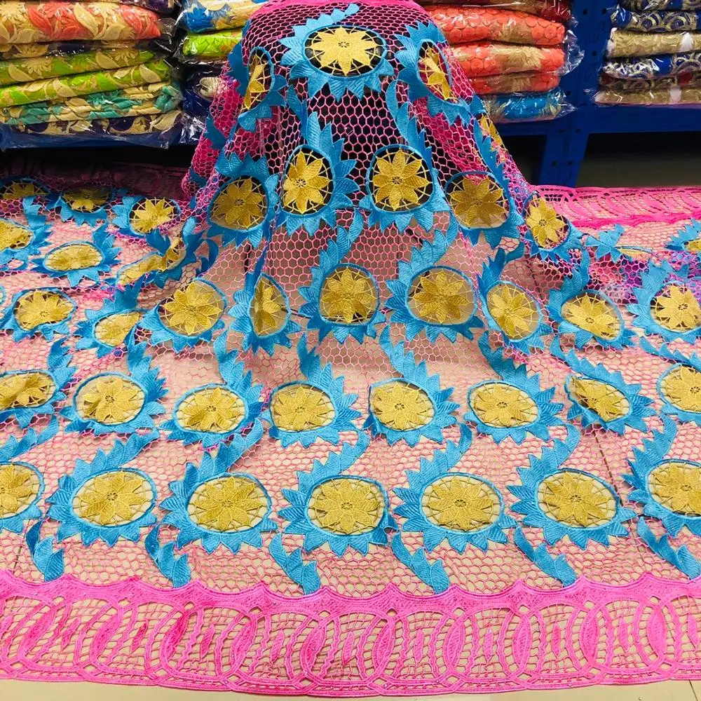 Новейшее гипюровое кружево хлопок вышивка французский африканский шнур