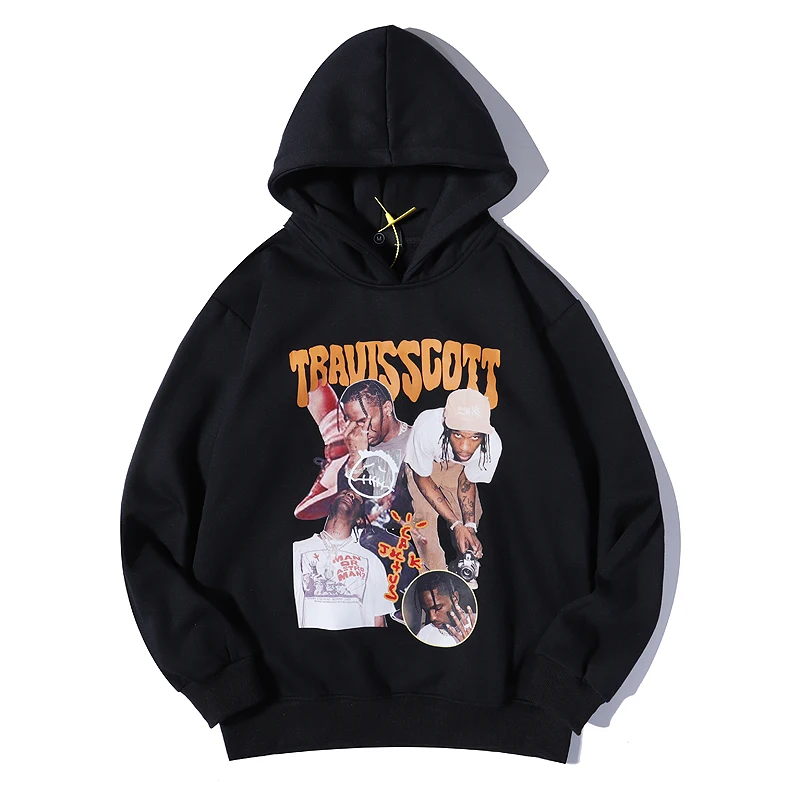 

Catcus Jack Hip Hop Letter Print Fleece Sweatshirt Men and Women Oversize Stranger Things Retro Hooded Hoody Loose Harajuku