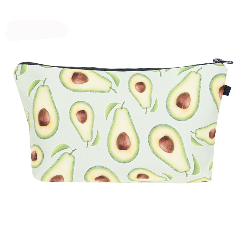 Мультяшный арбуз авокадо принт с фруктами косметичка переносной дорожный