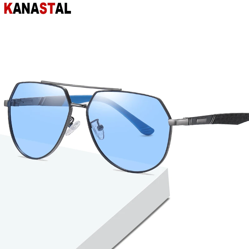 

Men's Polarized Sunglasses UV400 Metal Double Beam Toad Frame Visor Eyewear Fishing Driving Outdoor Sports Sun Glasses Men Retro