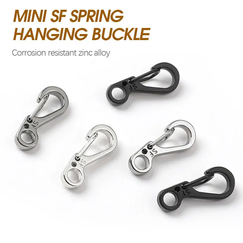 

Unisex Classic And Simple Mini Spring Hanging Buckle Quick Hanging Key Chain Ring Metal Key Pendant Outdoor Camping Equipment