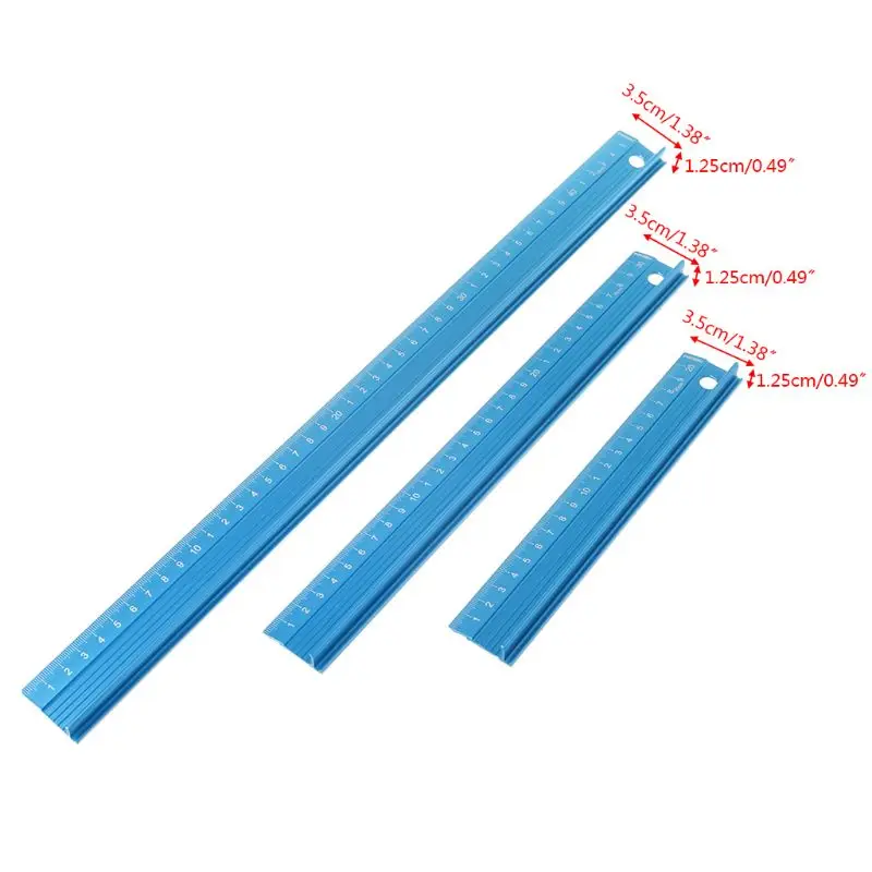 

Professional Aluminum Alloy Straight Ruler Protective Scale Measuring Engineers Drawing Tool 3 Sizes