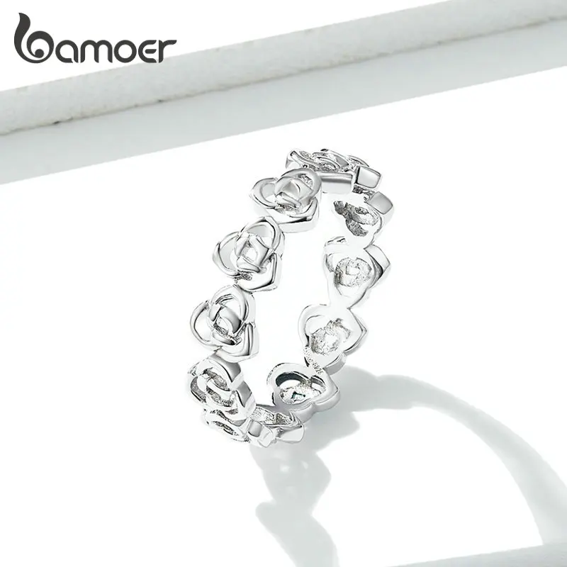 ORSA JEWELS 925 пробы серебряные кольца для женщин в форме симпатичной Звезды Полые Кольца Юбилей обручальное кольцо девушка ювелирные изделия подарок OSR103