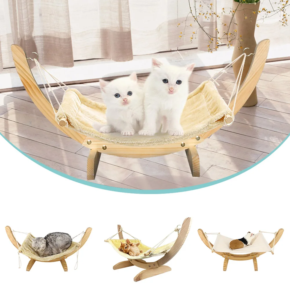 Натуральный Деревянный кот Кровать в сборе кошка дом уютный плюшевый спальный