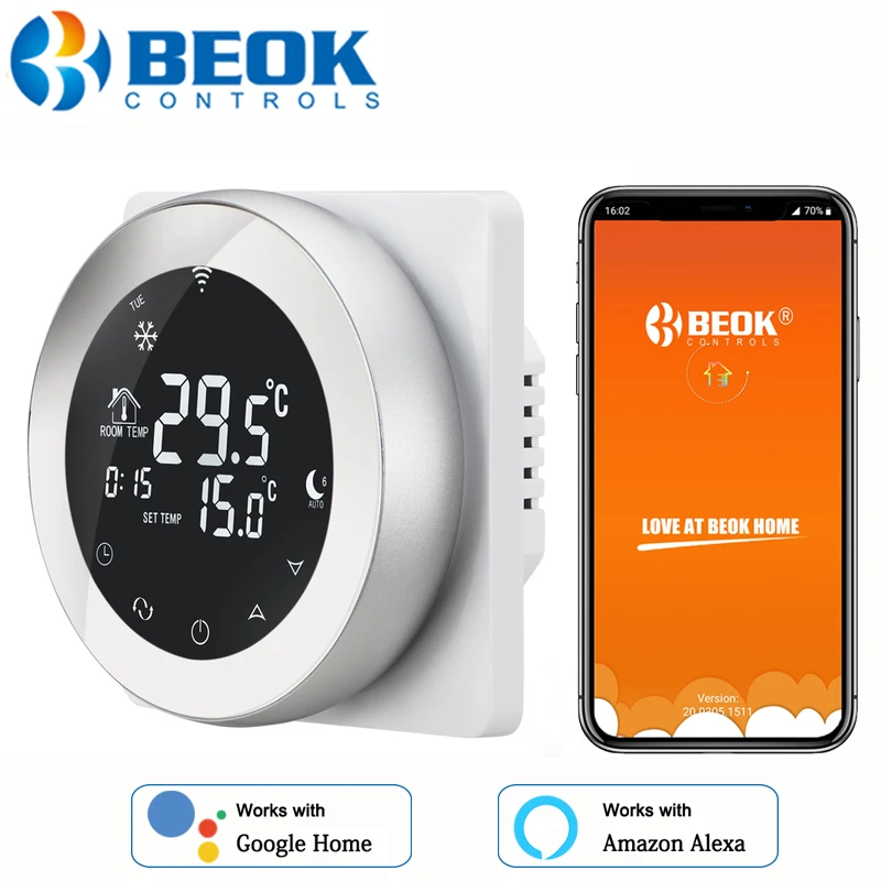 Термостат Beok для умного дома цифровой Wi Fi контроллер температуры газового котла