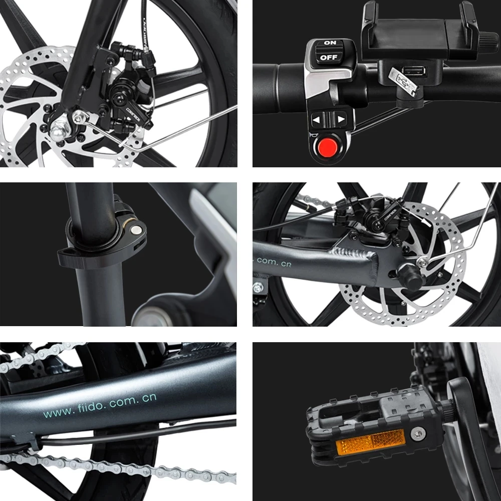 

K1-004 FIIDO D1 Folding Electric Bike Three Riding Modes Ebike 14 Inch Tires 250W Motor 25km/h 11.6Ah Lithium Battery