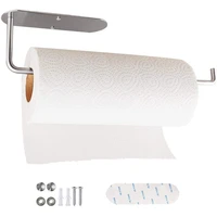 paper towel holder self adhesive or drilling under cabinet paper towel holder for kitchen bathroom1
