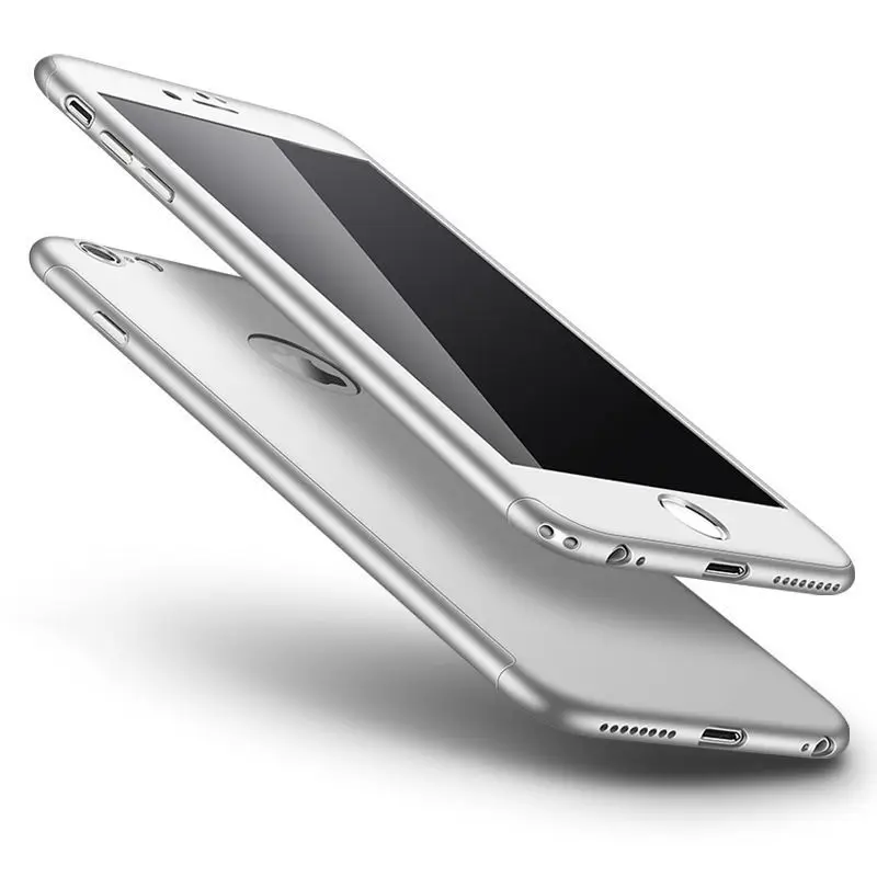 PC 360 Silver 360 градусов полный чехол для телефона для iPhone 11 PRO MAX 7 7Plus 8 8Plus 6 6S 5 5S SE X XS MAX XR Передняя Задняя Защита PC Coque - Цвет: PC 360 Silver