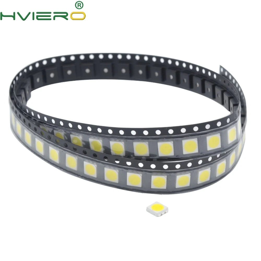 100шт 5050 Белый Красный Синий Розовый Smd Smt 3 chip Led Plcc 6 Супер яркий свет лампы
