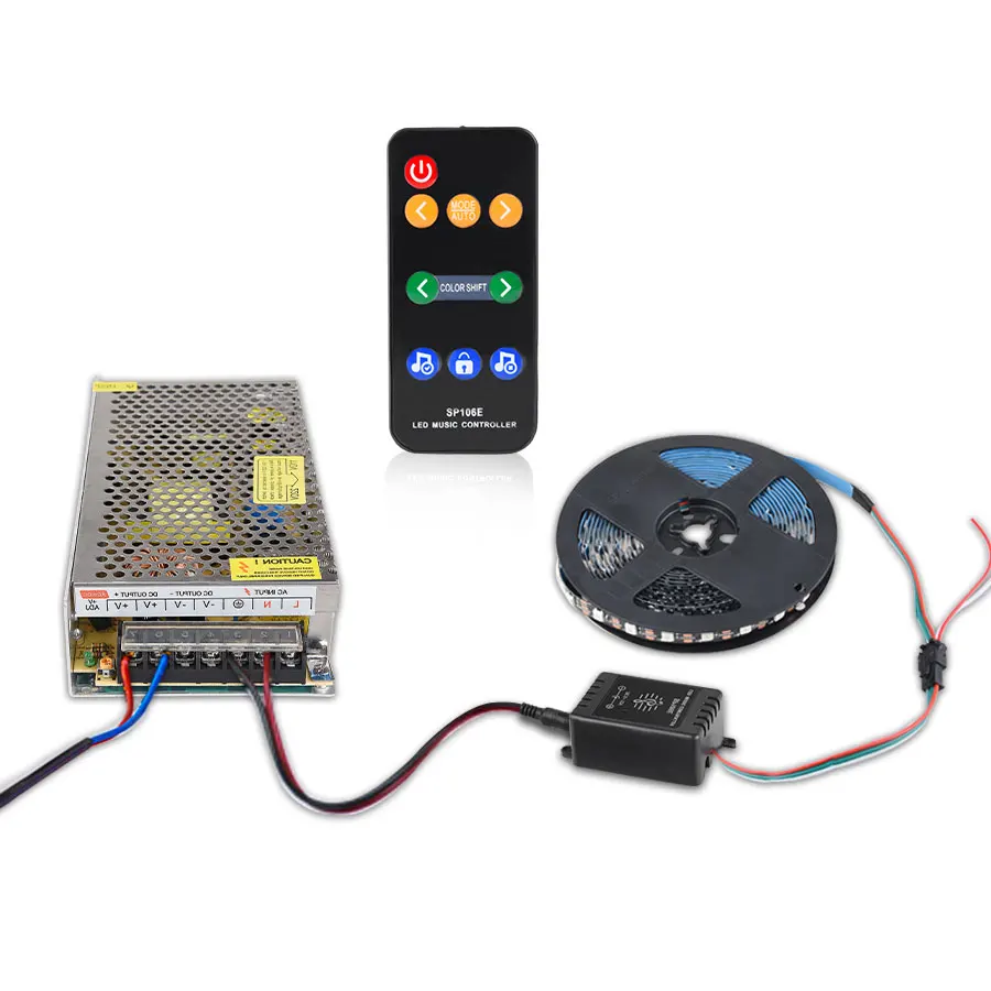 SP106E 9KEY светодиодный музыкальный контроллер RGB DC 5 V-12 V WS2811/WS2812B/6812/1903/6803 Magic лента