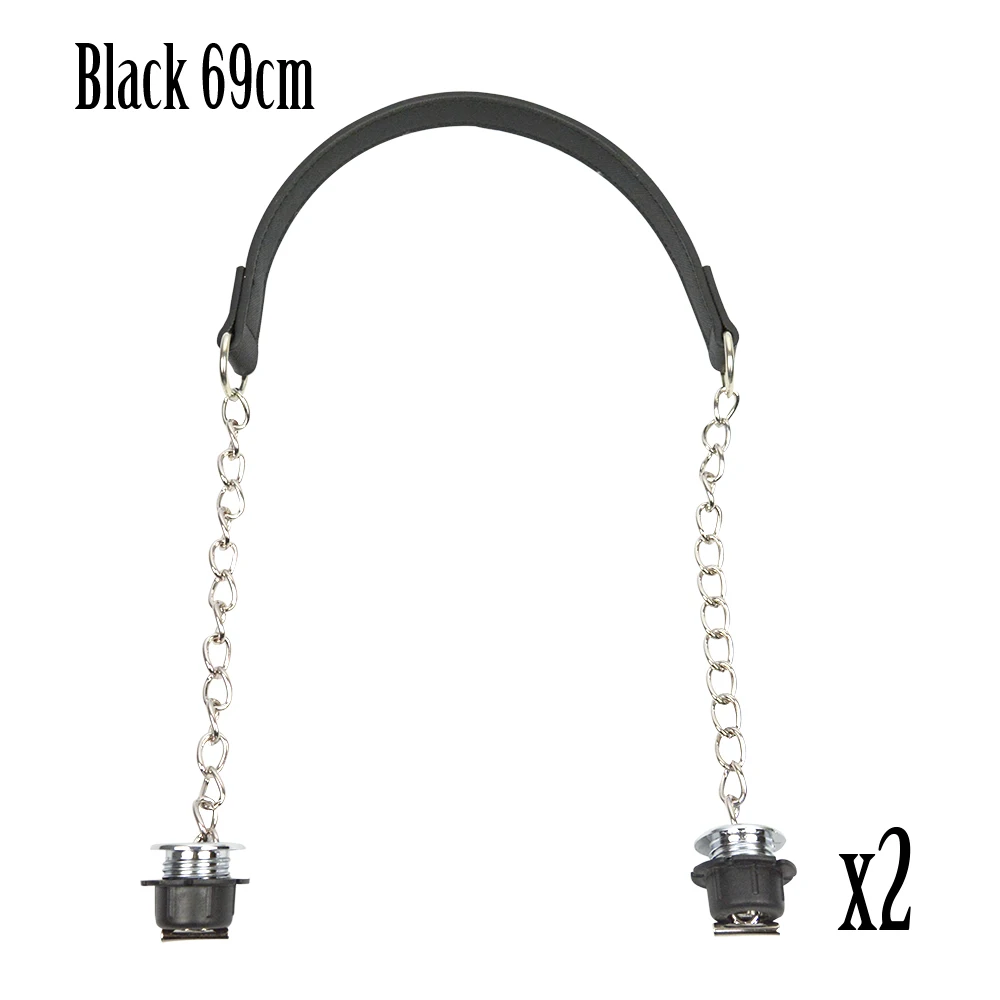 black Новинка, TANQU, 1 пара серебряных коротких толстых цепей Obag с металлическим напылением и винтом для сумки, женская сумка через плечо - Цвет: black